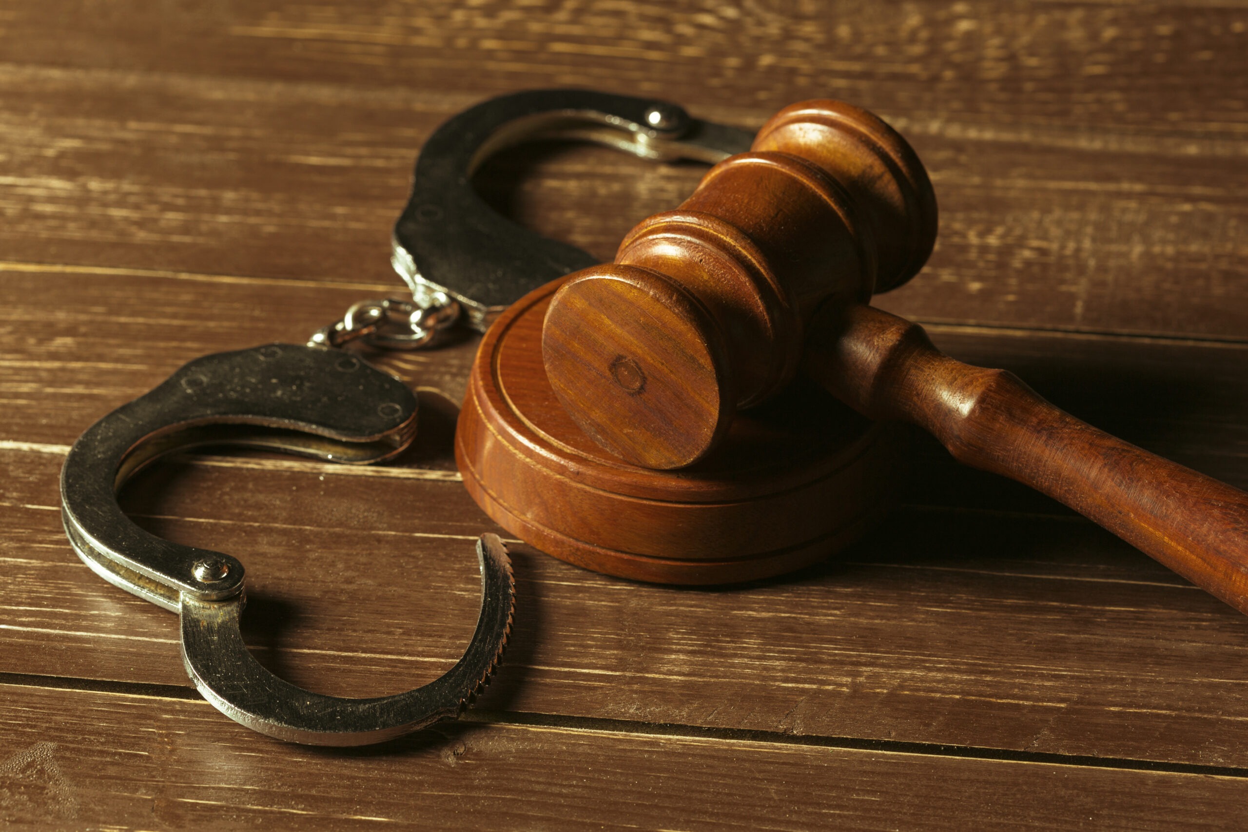 Close-up View of Brown Wooden Mallet of Judge